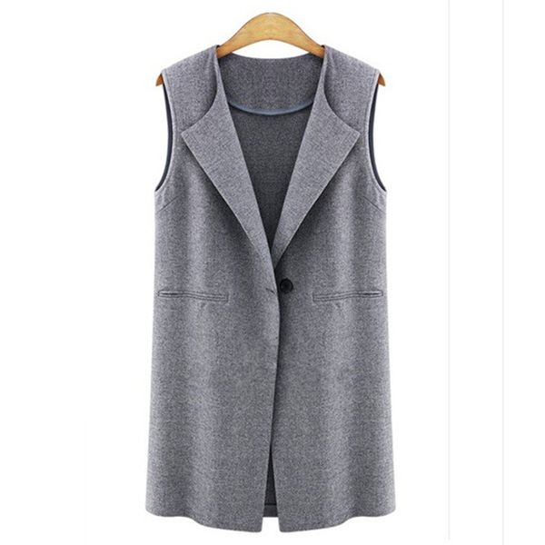 

2018 spring autumn womens sleeveless vest jacket long coat cardigan gilets vest outwear coat cardigan veste, Black;white