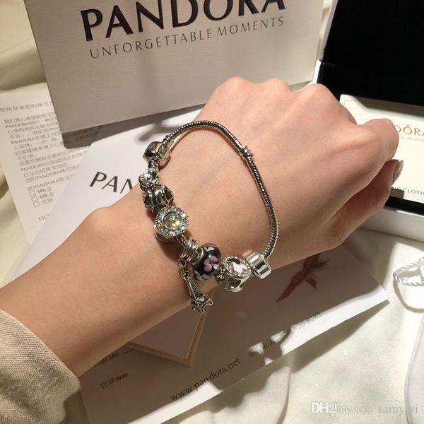 

Pandora роскошный дизайнер ювелирных изделий женщин браслеты браслет из нержавеющей стали винт манжеты bracciali дамы подарок Bracciale Донна оригинальная коробка