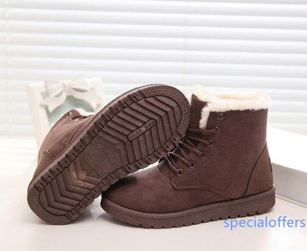 

0809 cqc38 womens winter suede leather boots snowball flat half boot ladies black warm knee boots designer botas