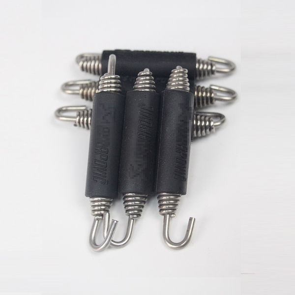 

2 pcs universal motorcycle exhaust pipe muffler blue mounting spring hooks link pipes stainless steel