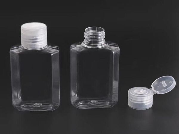 

2oz/60ml empty hand sanitizer gel bottle liquid soap plastic bottle clear squeezed pet sub travel bottle