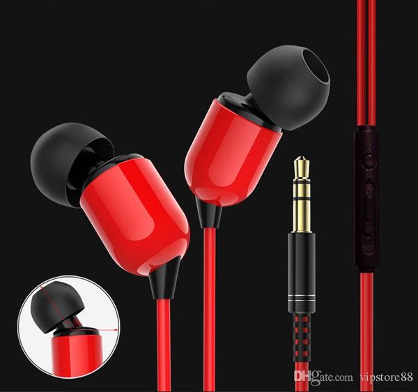 

10pcs 3.5mm in ear 3m cable monitor stereo earphone headphone headset bass sub woofer for universal smart phone tablet pc mp4 psp