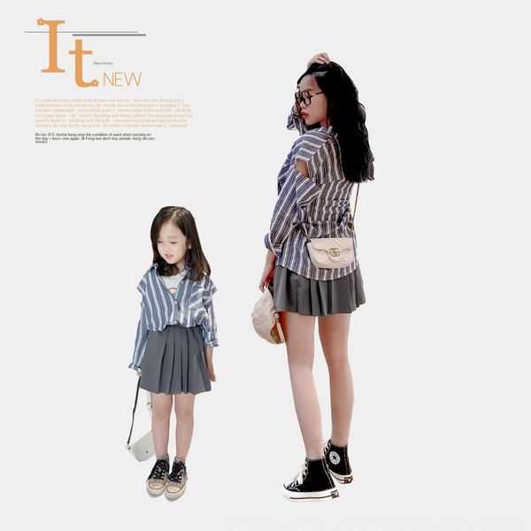 

bkhny large) 2020 autumn women's parent-child striped shoulder long sleeve large) 2020 autumn women's parent-child striped shoulde, White;black