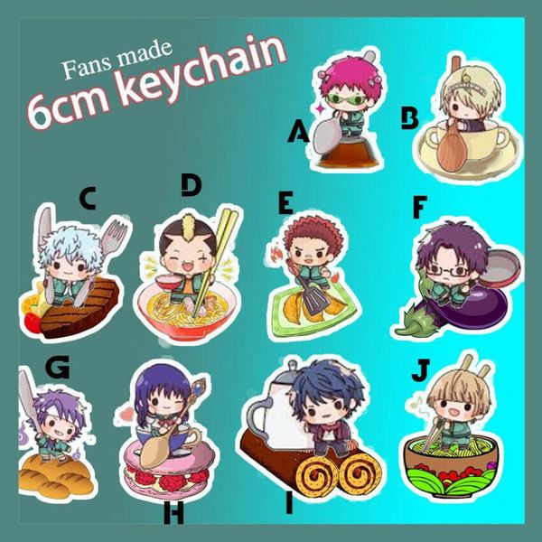 

acrylic keychain strap anime saiki kusuo no nan teruhashi kokomi eating 6cm, Silver