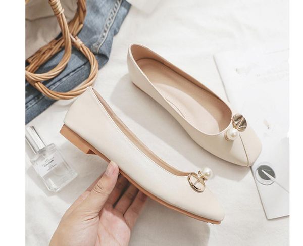 

2020 spring and autumn with new style fashion flat bottom square head women's shoes @mqwbh703, Black