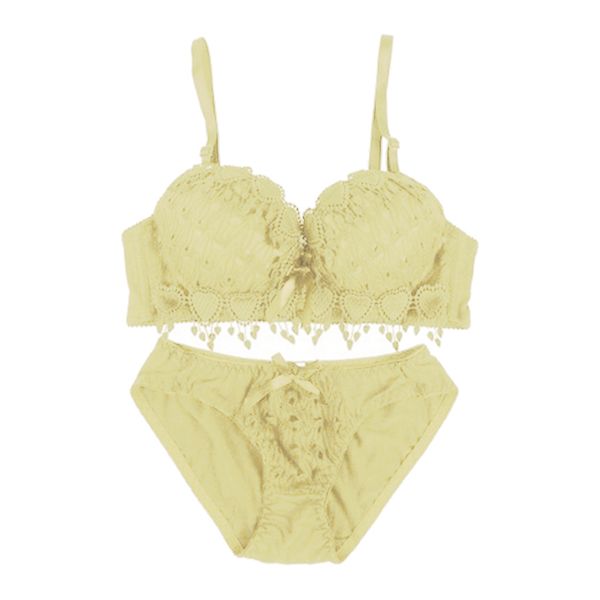 

women's push up bra panty set lace embroidery lingerie bra yellow, Red;black
