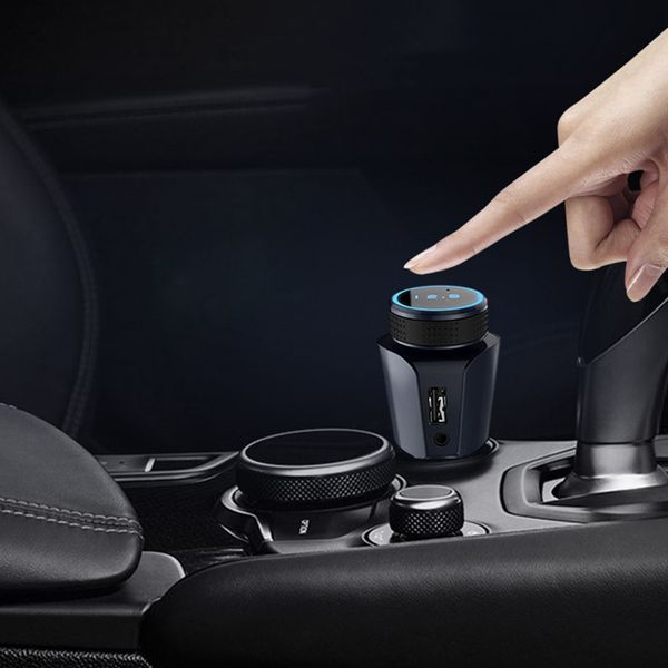 

fm transmitter tf card aux music vehicle smart charger vehicle mounted t18 car bluetooth receiver car mp3 player voltage monitor