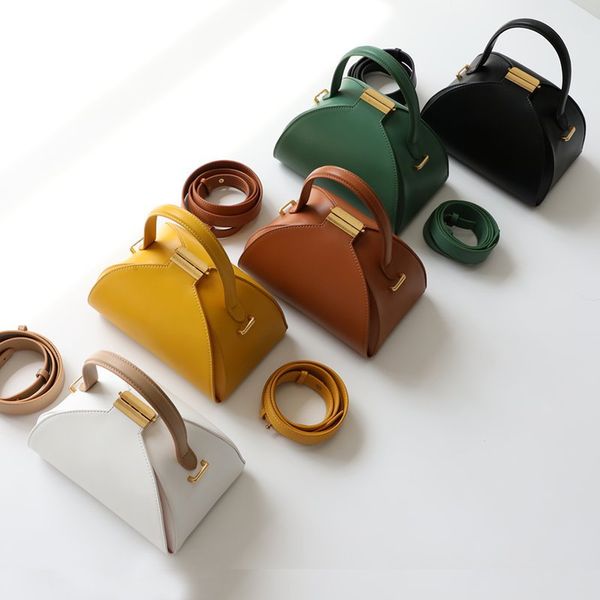 

2020 new retro women's bag genuine leather shell bag shoulder messenger crossbody bags for women sac main femme