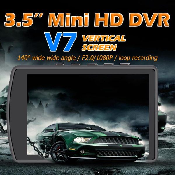 

car dvr camera classic delicate v7 3.5 inch 480x800 screen dashboard camera hd 1080p 140 degree lens dashcam