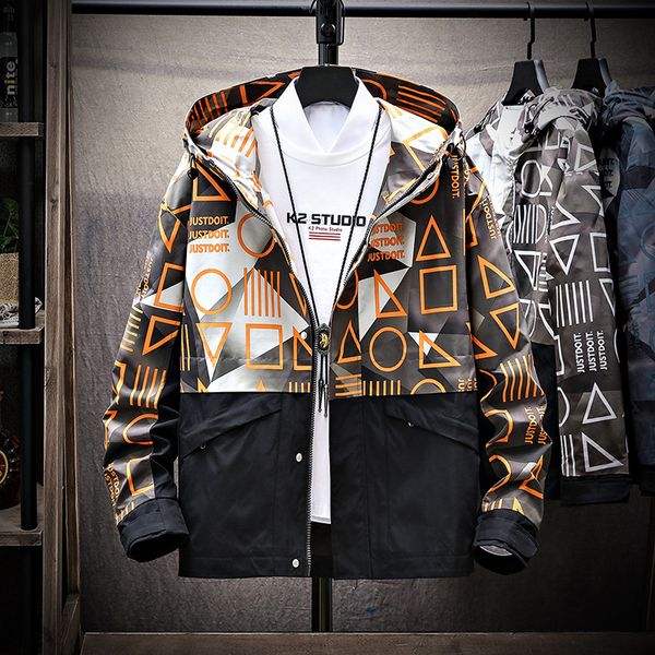 

19198 # shop main push style men spring and autumn korean-style trend casual tooling jacket, Black;brown