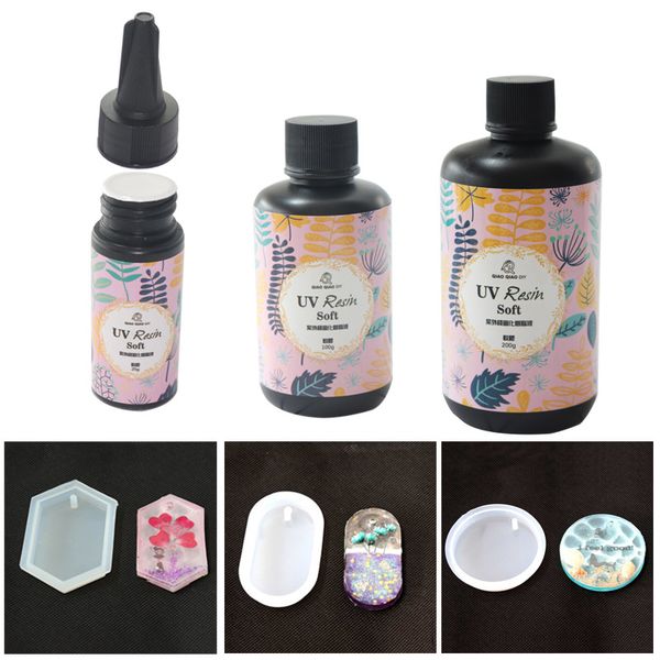

newly uv resin clear soft type ultraviolet solidify resin crafts for diy jewelry
