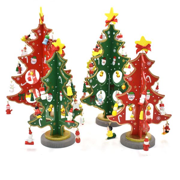 

diy artificial christmas tree new year christmas tree decorations mini wooden xmas ornaments smal toys