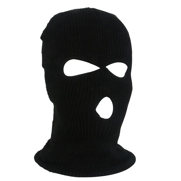 

men ski wind proof 3 holds full face mask headgear neck warmer balaclava snood, Black