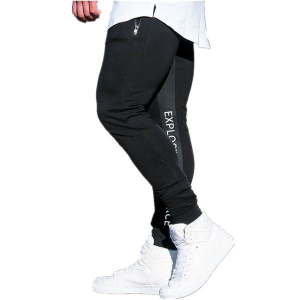 

men's pants mens joggers casual solid color sports fitness slim streetwear sweatpants asian size m-3xl, Black