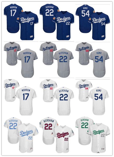 

custom men women youth dodgers jersey #17 brandon morrow 22 clayton kershaw 54 sergio romo home blue grey white baseball jerseys ship, Blue;black