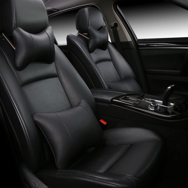 

2019 brand car accessories new pu leather car headrest pillow universal comfortable neck pillows fit for most cars