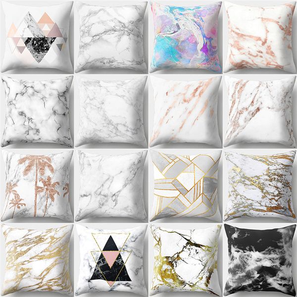 

главная подушка обложка white peach skin gold printing marble lines управление наволочки настройка pillowcovers