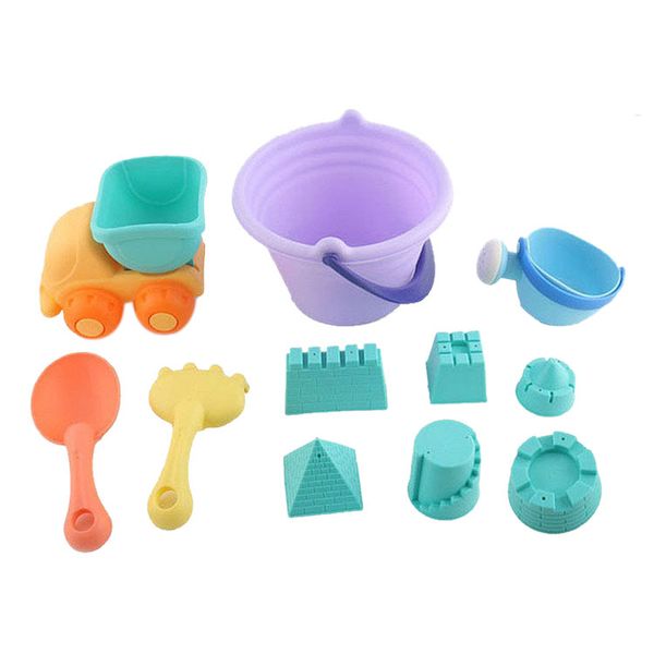 

11pcs summer children's soft rubber beach toy car play sand tool shovel child sand castle diy children's beach bucket scorpion s