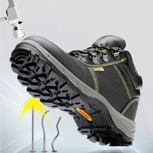 

men work safety boot winter work shoes warm men boots steel toe anti-smashing combat tactical ankle boots male footwear, Black