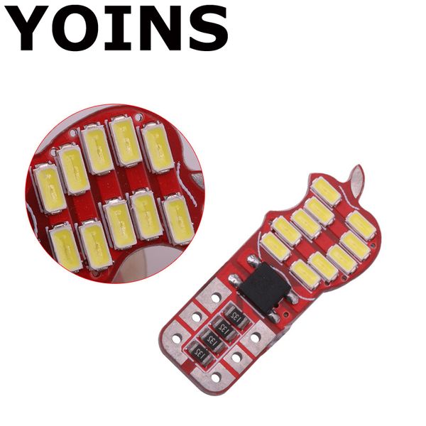 

50psc/lot w5w t10 led canbus error 20smd 3014 6000k white car interior dome door reading light bulb
