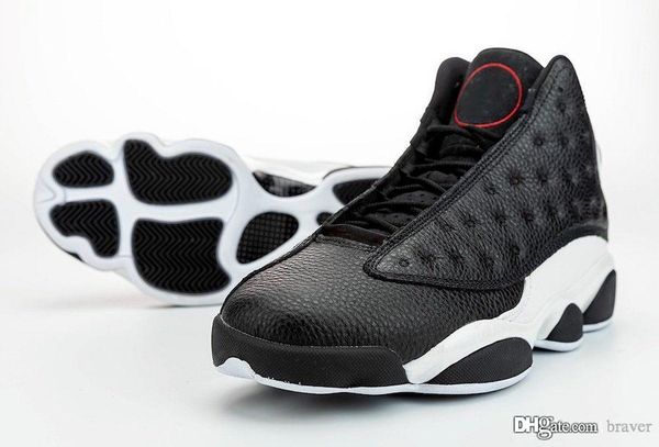 

authentic air 13 retro reverse he got game basketball shoes men 13s black white gym red real carbon fiber sneakers 414571-061 with box
