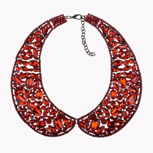 

wholesale- handmade multicolor choker bib jewelry wholesale dropshipping rhinestone collar, Silver