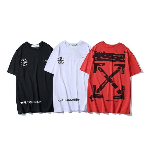 

2019 new summer fashion designers men's shirt t-shirt letter embroidery t-shirt men's brand short-sleeved t-shirt women's shi, White