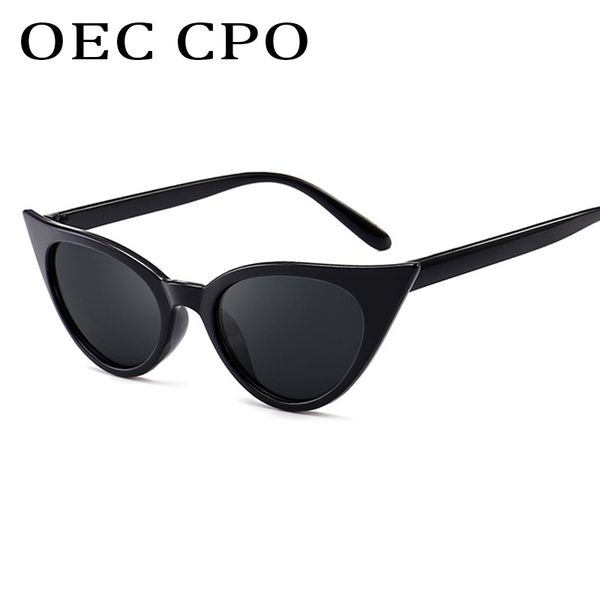 

oec cpo luxury cat eye sunglasses women brand designer summer points sun glasses ladies luxury sunglass oculos de sol uv400l143, White;black
