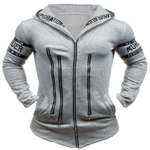 

лоскутное мужская мода толстовка уникальный дизайн zipper casual slim fit pulloverhooded новая мода мужчина горячие одежда harajuku, Black