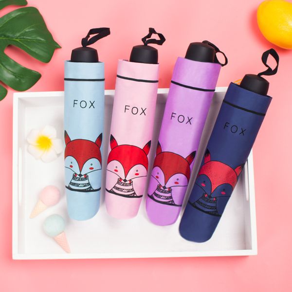 

cartoon printed cute umbrella sun umbrella black coating uv protection folding clear adults umbrellas ym004