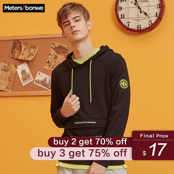 

митерсбонв новых мужчин свободного покроя толстовки письмо печать мода тенденция весна осень кофты мужчины толстовки подросток свободные топ, Black