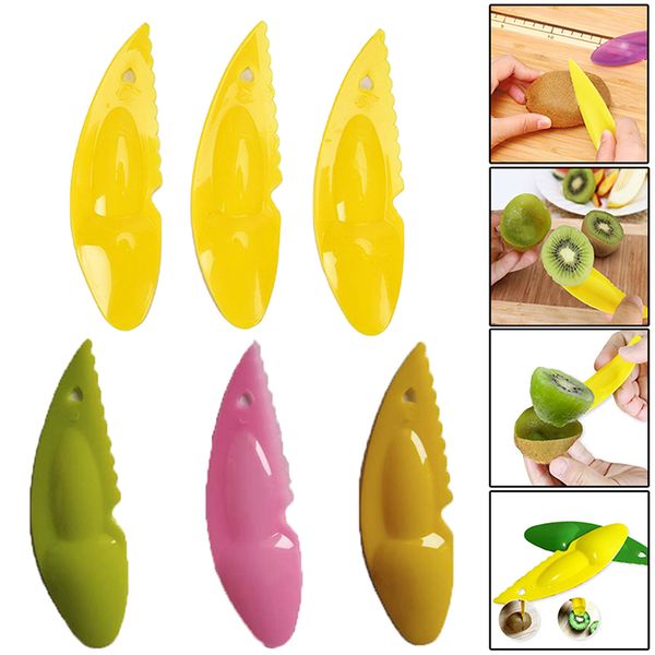 

3pcs/set kiwi spoon plastic kiwi dig scoop fruit knife slicer peeler cutter 2 in 1 fruit knife kiwi spoon kitchen accessories