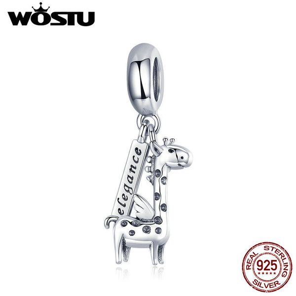 

wostu 2019 новый 925 серебро элегантный подвески жираф болтается fit браслет ожерелье оригинальный подарок ювелирных изделий cqc976, Bronze;silver