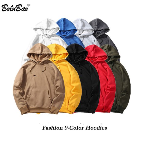 

bolubao fashion brand hoodies men 2019 autumn male casual solid color hoodies sweatshirt male hip hop streetwear hoodie mens, Black