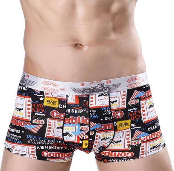 

skinny designer mens boxers printed slim silk underwears casual summer fashion clothing underpants, Black;white