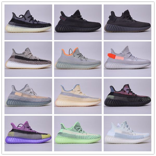 

2020 kanye west 3m static running shoes new israfil cinder desert sage earth tail light oreo linen womens mens trainers designer sneakers