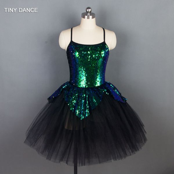 

child & camisole ballet dance tutu sequin dress jazz dance costume for women stage performance wear 17605, Black;red