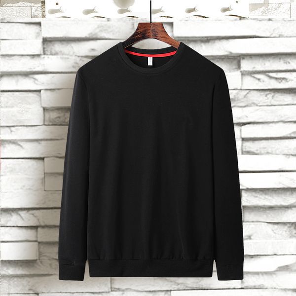 

мужской свитер осень сплошной цвет круглый вырез свитер мужской хлопок пуловер мужской свитер, Black
