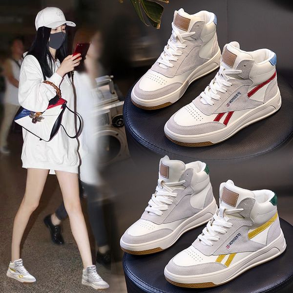 

yiluan 2020 brand leather small white shoes woman autumn winter casual shoes sneakers student flat women tide short plush, Black