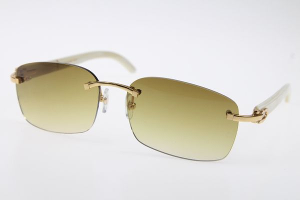 

new fashion vintage sunglasses 8200759 designer white genuine natural horn sunglasses men sunglasses with box unisex, White;black