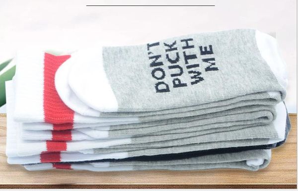 

men's cotton tube socks printed casual socks ladies socks, Black