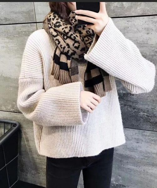 

shanghai story flagship #5tstore woollen scarf women's winter korean version with winter thickened cashmere shawl autumn and winter dua, Blue;gray