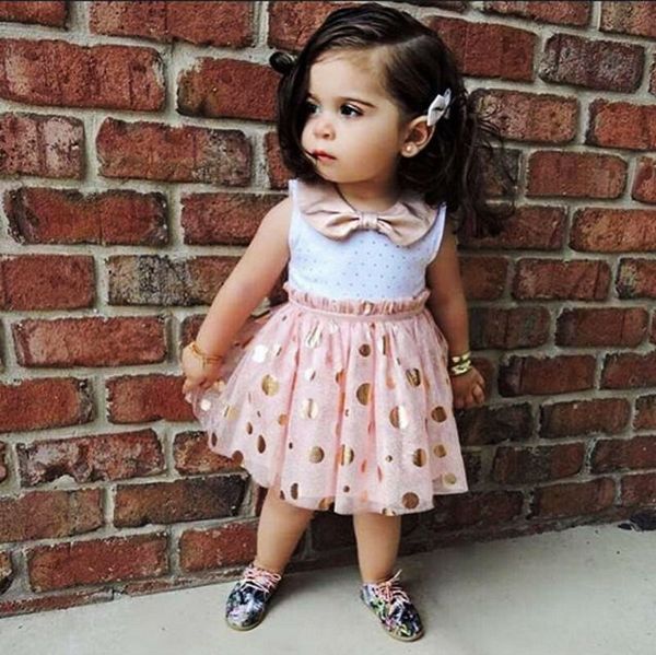 

New Cute Toddler Kid Baby Girl Sleeveless Sequin Dot Tulle Tutu Dress Baby Girls Princess Clothes 3FS