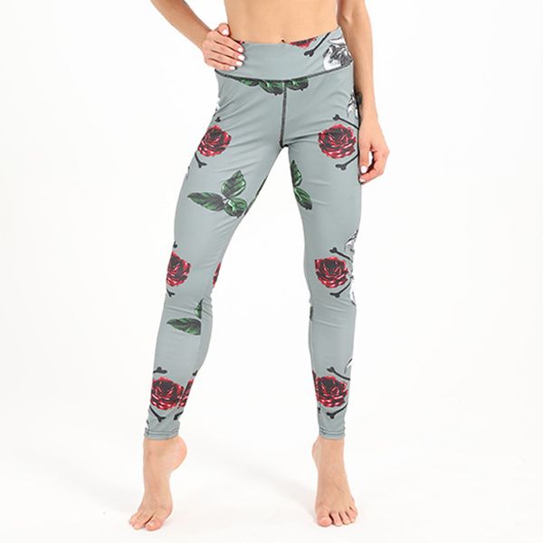 

ladies'digital trousers printing sports fitness and body-fitness yoga pants seamless sports pants athletic gym workout fitness, White;red