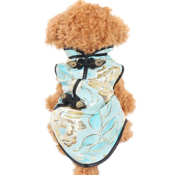 

cats dresses cheongsam embroidery flowers tapestry satin chinese style dresses for pets cat clothes vetement chat s-xxl