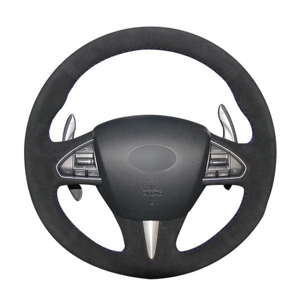 

hand sew black suede car steering wheel cover for infiniti q50 2014 2015 qx50 2015