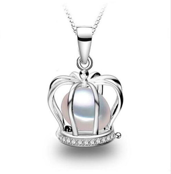 

multicolor crown leaf pendants natural pearl cage necklace new brand fashion leaf necklace women accessories wholesale