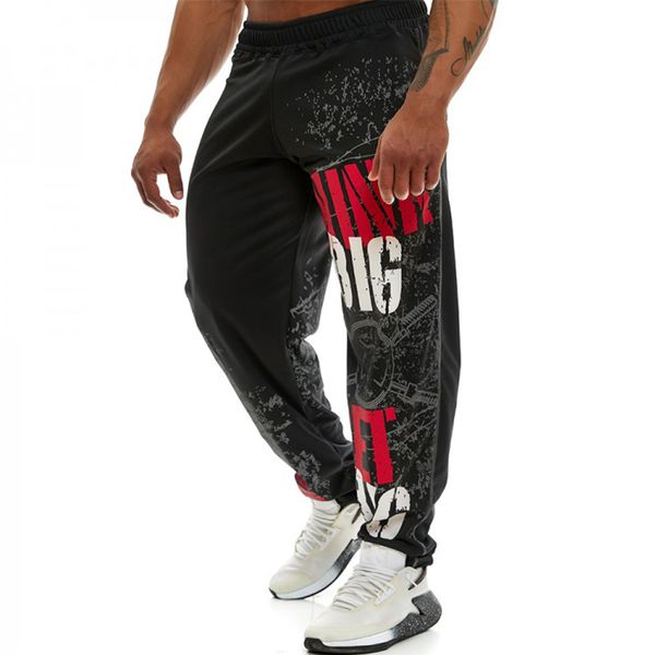 

2020 summer new fashion thin section pants men casual trouser jogger bodybuilding fitness sweat time limited sweatpants, Black