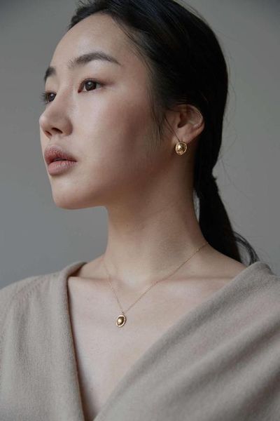 

lockets 1pc authentic 925 sterling silver personality glossy golds geometric pendant necklace earrings set jewelry tlx409