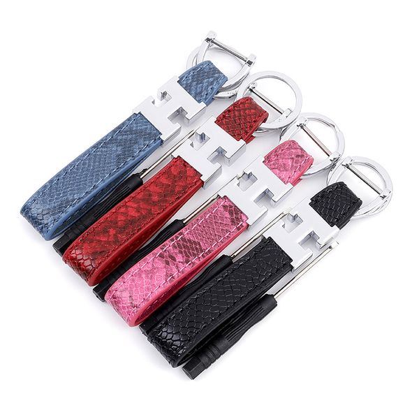 

крокодил натуральная кожа брелки бренд дизайн брелки мужчины женщины h письмо брелки держатель мода сумка подвески автомобильные брелки аксе, Silver